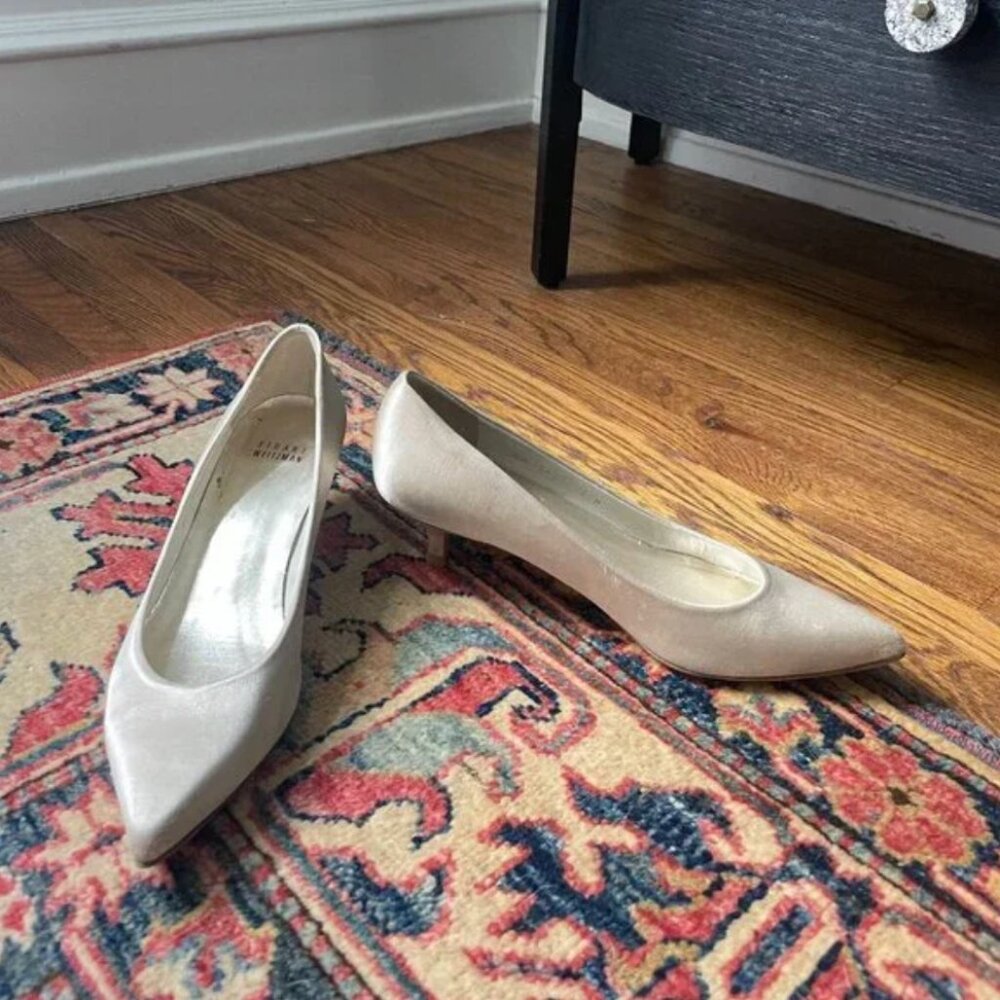 Vintage Stuart Weitzman satin kitten heels